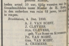 Venloosch weekblad 09-04-1892 AJ  van Soest. Overlijden AC van Soest